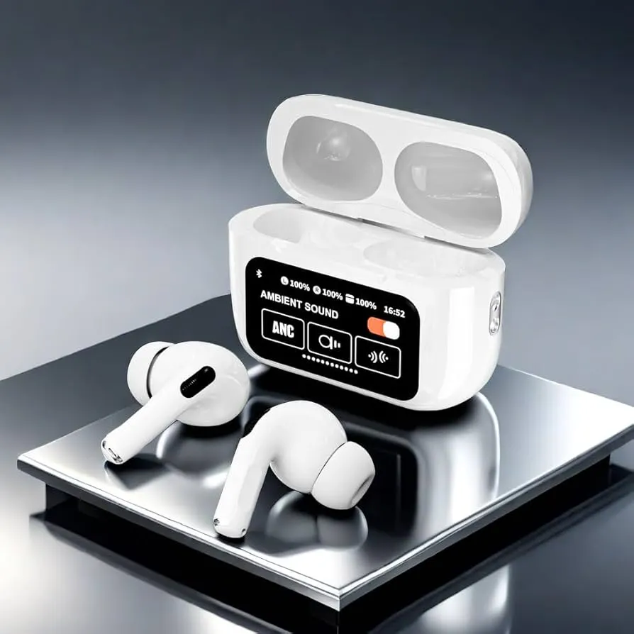 Buy AIRPODS A9 Touch Screen ANC/ENC Double Dark, Noise Reduction, Touch Control Wireless Headset At Best Price in Pakistan