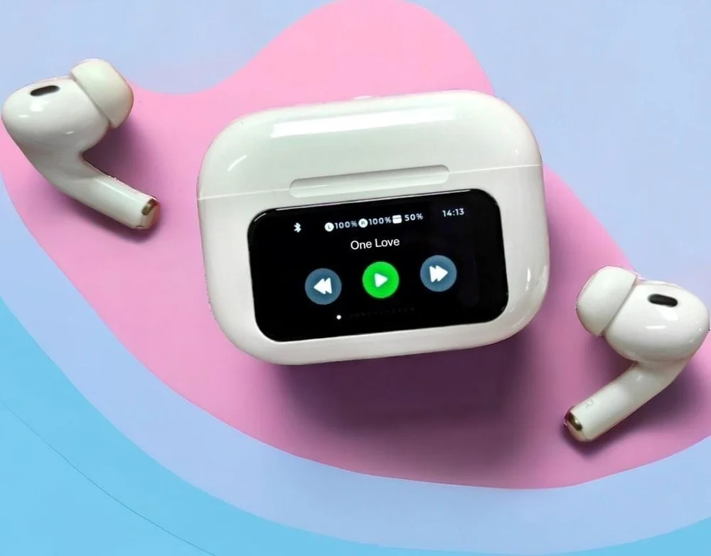 Buy AIRPODS A9 Touch Screen ANC/ENC Double Dark, Noise Reduction, Touch Control Wireless Headset At Best Price in Pakistan